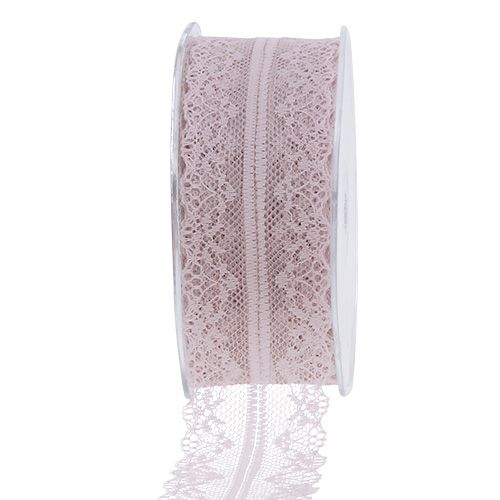 Floristik24 Lace Old Pink 40mm 20m