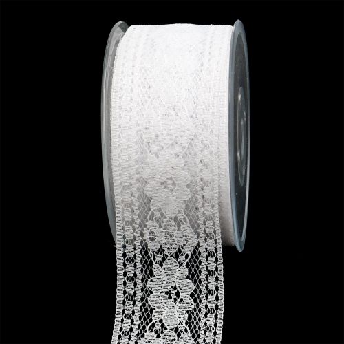Floristik24 Decorative ribbon lace 53mm 20m white