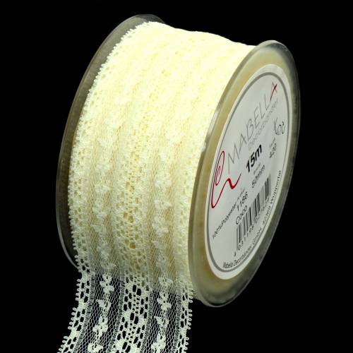 Floristik24 Lace ribbon cream 50mm L15m
