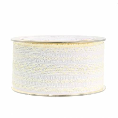 Floristik24 Lace ribbon cream 50mm L15m