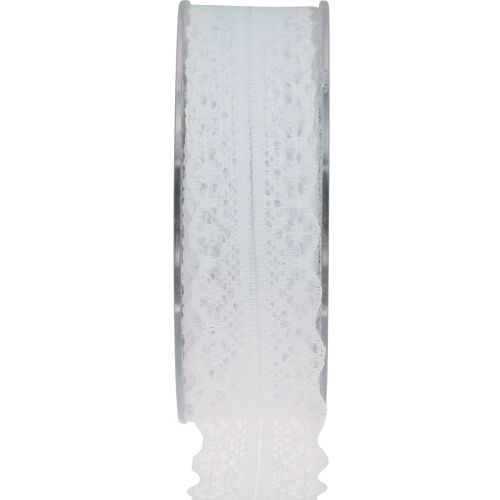 Floristik24 Lace Ribbon Gift Ribbon White Decorative Ribbon Lace 28mm 20m