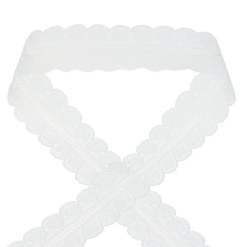 Product Lace ribbon hearts decorative ribbon lace white 25mm 15m