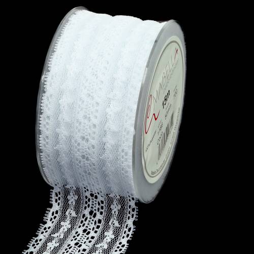 Floristik24 Lace ribbon white 50mm 15m