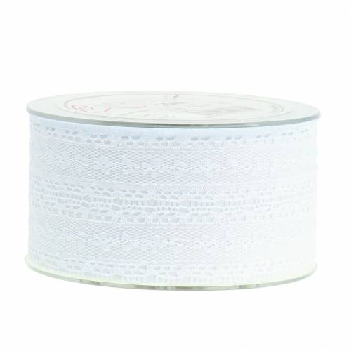 Floristik24 Lace ribbon white 50mm 15m