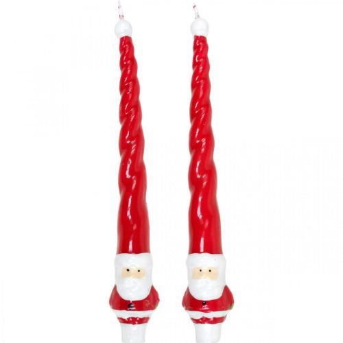 Floristik24 Taper candles Santa Claus Christmas candle 26cm 2pcs