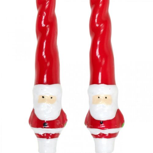 Floristik24 Taper candles Santa Claus Christmas candle 26cm 2pcs
