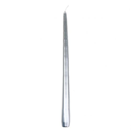 Tapered candles 400/25 silver 8pcs