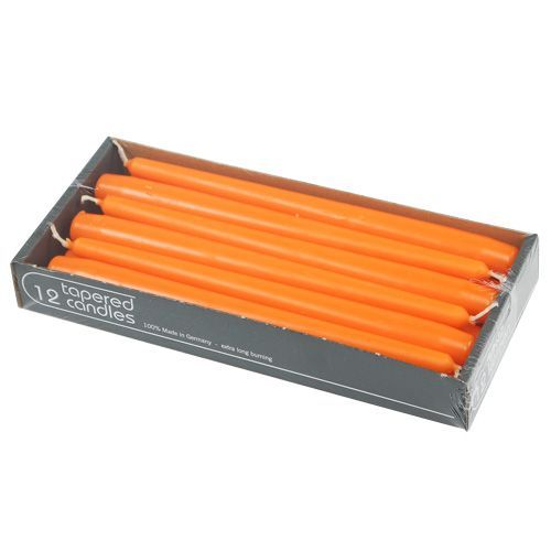 Floristik24 Taper candles 250/23 Orange 12pcs