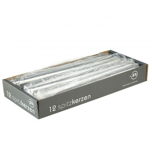 Floristik24 Taper candles silver 250/23 12pcs