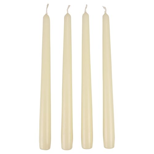 Floristik24 Tapered candles, stick candles, white ivory, 250/23 mm, 12 pieces