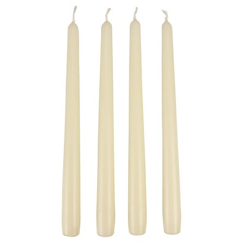 Floristik24 Taper Candles Stick Candles White Ivory 250/23mm 12 Pcs