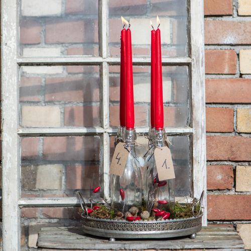 Tapered candles 250/23 ruby (12 pcs.) | Floristik24.ie