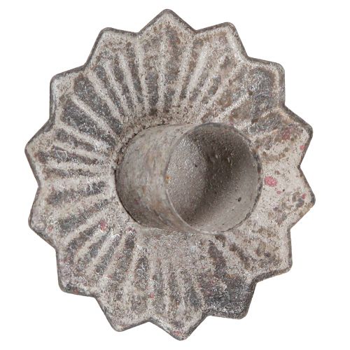 Floristik24 Taper candle holder for sticking antique grey 7×8.5cm 4pcs