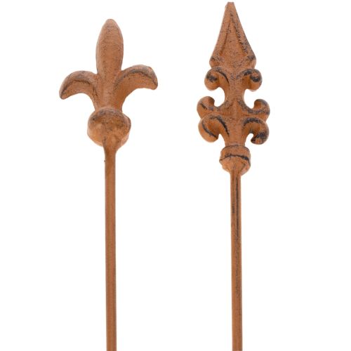 Floristik24 Garden stake rustic decoration lily lance in antique design for outdoor use 60cm 2pcs