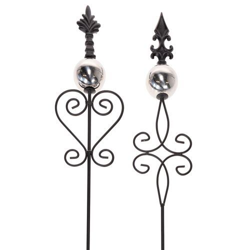 Floristik24 Garden stake with ornate design, decorative shape and stylish metal ball, 90cm, 2 pieces