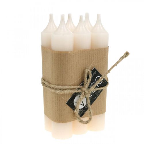 Product Pillar Candle White Cream Candle Decoration 120mm/Ø21mm 6 Pcs