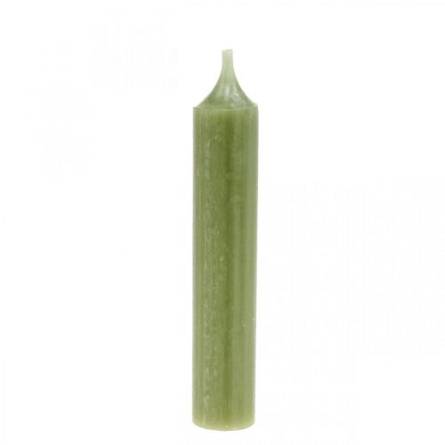 Product Rod candle green colored premium candles 120mm/Ø21mm 6pcs