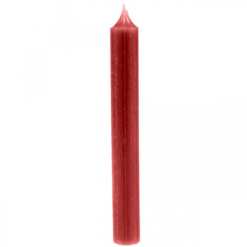 Product Pillar candle red solid coloured candles ruby red 180mm/Ø21mm 6pcs