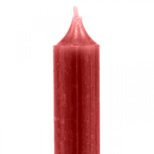 Product Pillar candle red solid coloured candles ruby red 180mm/Ø21mm 6pcs