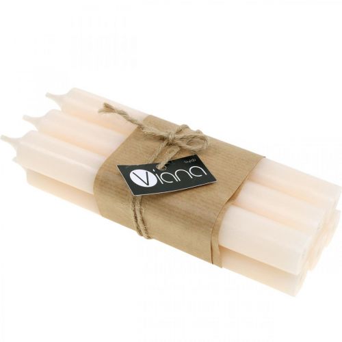 Product Pillar candle white cream wax candles 180mm/Ø21mm 6pcs