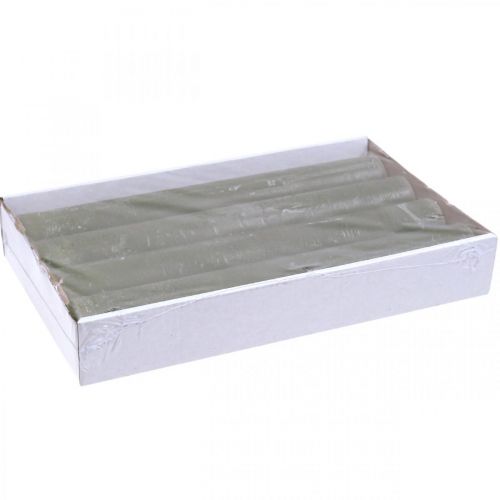 Floristik24 Solid coloured candles olive green taper candles 34×240mm 4 pcs