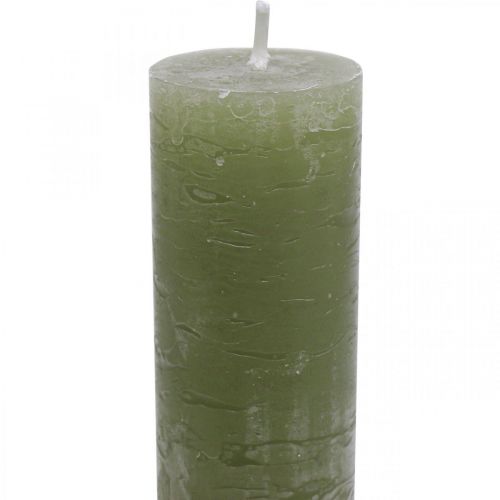 Product Solid colored candles olive green stick candles 34×240mm 4pcs