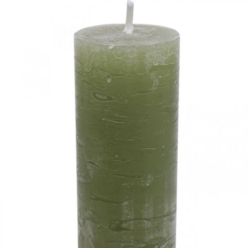 Floristik24 Solid coloured candles olive green taper candles 34×240mm 4 pcs
