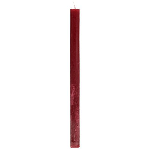 Taper candle 21mm x 300mm dark red colored 12pcs