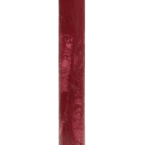 Floristik24 Taper candle 21mm x 300mm dark red colored 12pcs