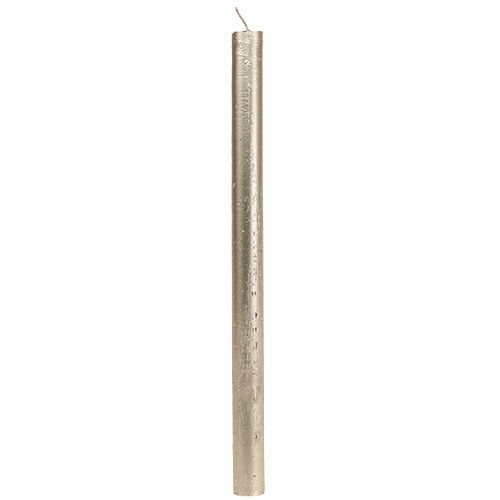 Taper candles colored light gold 21×240mm 12 pcs