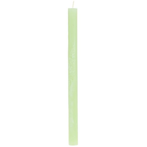 Floristik24 Taper candles colored light green 21 × 240mm 12pcs