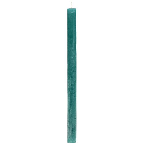 Floristik24 Taper candles 21mm x 300mm petrol colored 12pcs