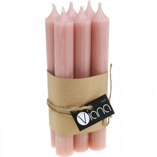 Floristik24 Pink taper candles, boho style, Ø21/170mm, 6 pieces