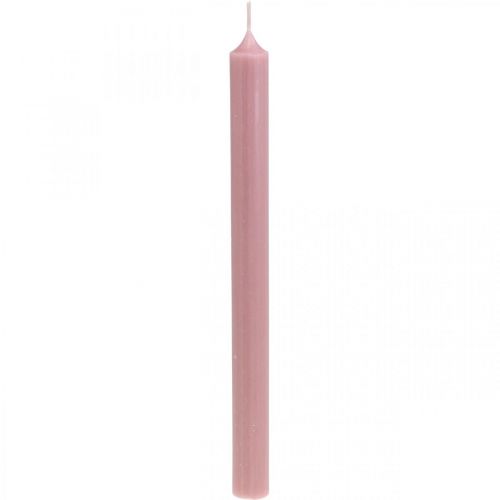Rustic candles, solid colored pink 350/28mm 4pcs