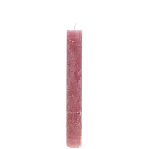 Taper candles dyed old pink 34mm x 240mm 4 pcs