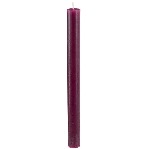 Taper Candles Solid Colored Burgundy 21×240mm 12 pcs
