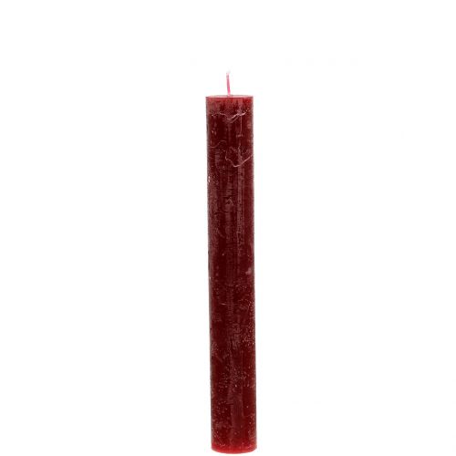 Floristik24 Taper Candles Solid Colored Dark Red 34mm x 240mm 4 Pcs