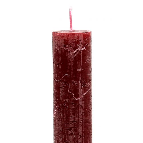 Floristik24 Taper Candles Solid Colored Dark Red 34mm x 240mm 4 Pcs