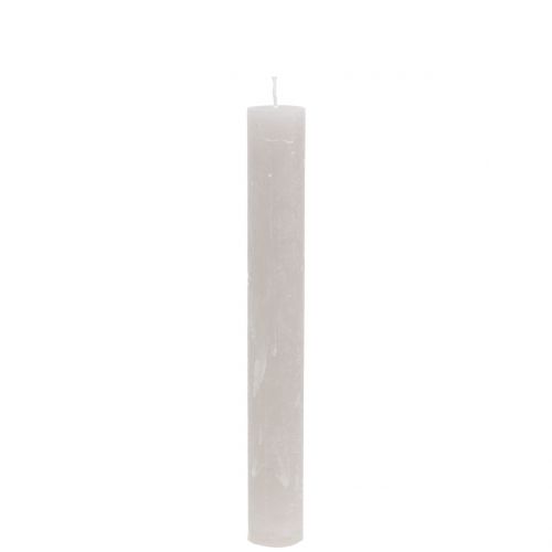 Floristik24 Taper Candles Solid Colored Gray 34mm x 240mm 4 Pcs