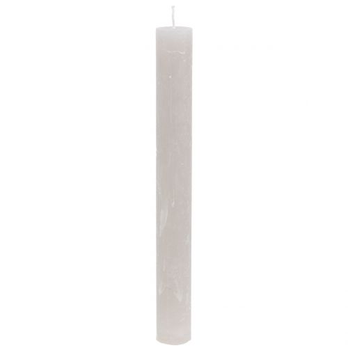 Taper Candles Solid Colored Gray 34mm x 300mm 4 Pcs