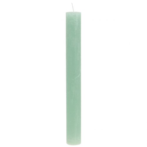 Floristik24 Taper candles dyed light green 34mm x 300mm 4pcs