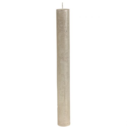 Taper candles colored champagne 34mm x 300mm 4 pcs