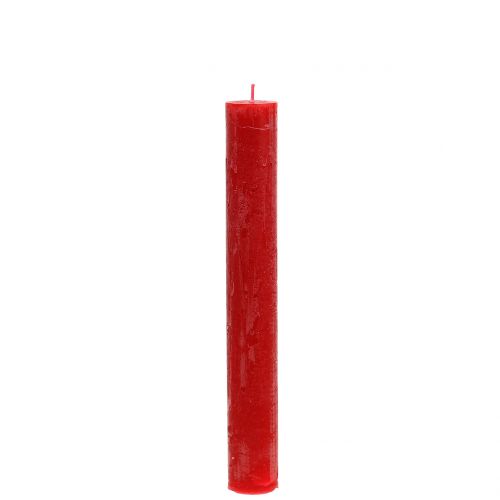 Floristik24 Rod candles colored red 34mm x 240mm 4pcs