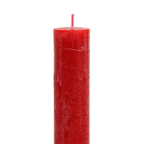 Product Rod candles colored red 34mm x 240mm 4pcs