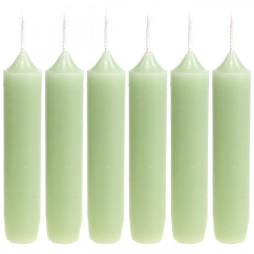 Floristik24 Candles short green candles mint Ø22/110mm 6pcs