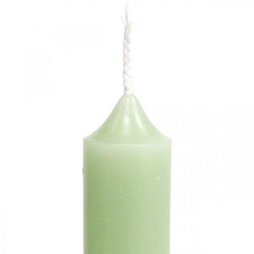 Floristik24 Candles short green candles mint Ø22/110mm 6pcs