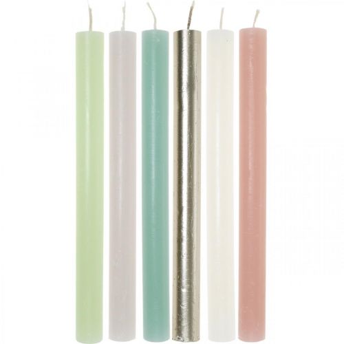Taper candles colored various colors 21×240mm 12pcs