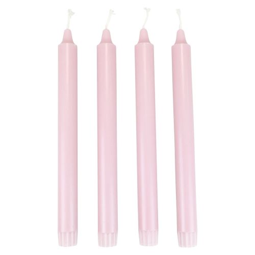 Floristik24 PURE Taper Candles Antique Pink Wenzel Candles Pink 250/23mm 4 Pcs