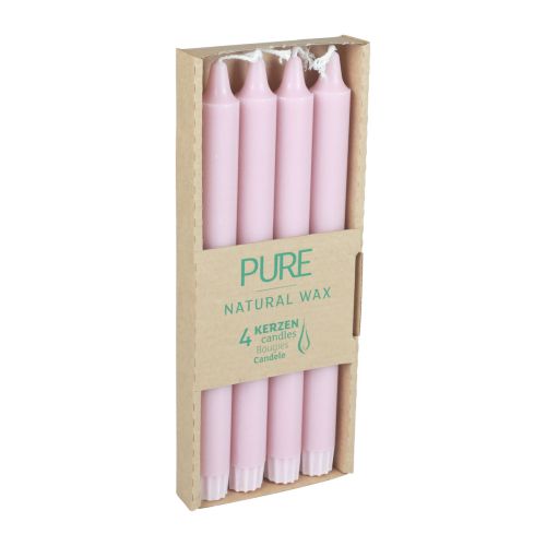 Product PURE Taper Candles Antique Pink Wenzel Candles Pink 250/23mm 4 Pcs