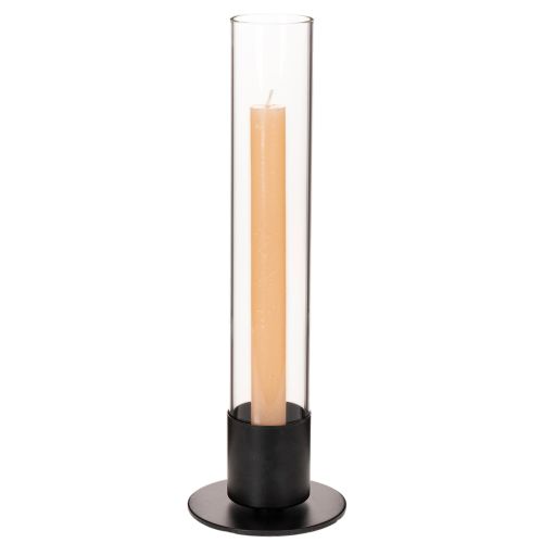 Taper candle holder with glass cylinder. Simple and timeless. 31cm | Floristik24.ie